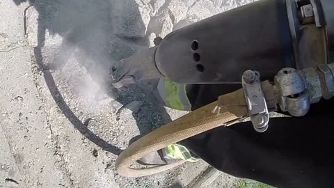 Jack Hammer For Breaking Road Stock Footage 84295660