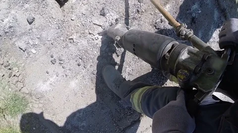 Jack Hammer For Breaking Road Stock Footage 84297168