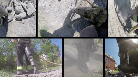 Jack Hammer For Breaking Road Stock Footage 84307158