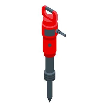 Jack hammer icon, isometric style Stock Illustration