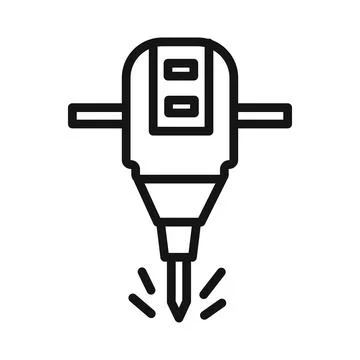 Jack hammer icon mark in filled style Stock Illustration