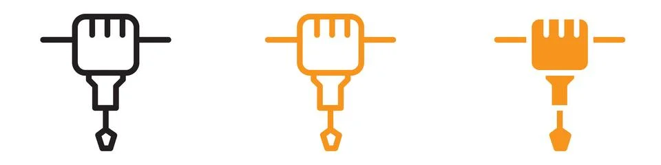 Jack Hammer Icon Set Construction Tool Illustrations for Building and Indus.. Ilustración de archivo