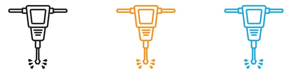 Jack hammer icon vector logo set collection for web app ui Illustration