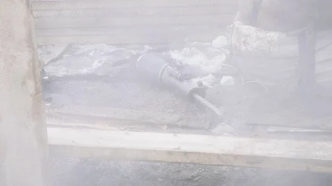 Jack Hammer Steam Construction Stock Footage 71284524