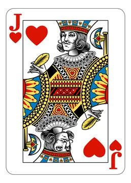 Jack of Hearts Design from Deck of Playing Cards Stock Illustration