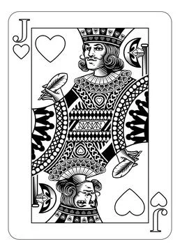 Jack of Hearts Design from Deck of Playing Cards 스톡 일러스트