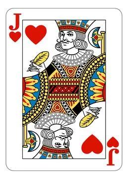 Jack of Hearts Design from Deck of Playing Cards 库存插图