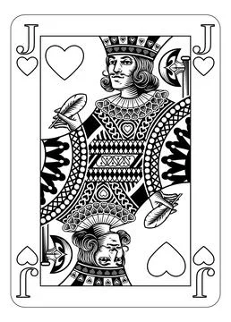Jack of Hearts Design from Deck of Playing Cards 스톡 일러스트
