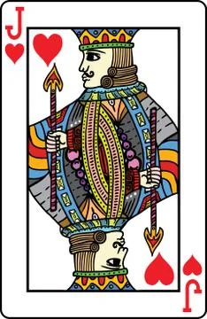 Jack of hearts playing card Stock Illustration