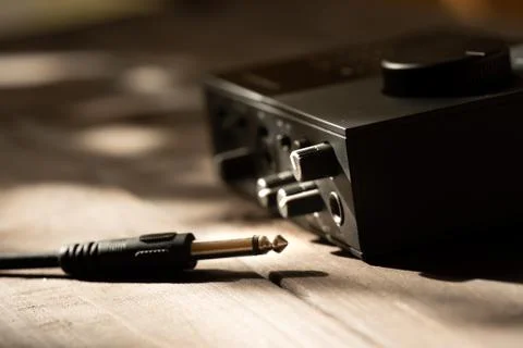 JACK input with microphone volume controls Foto stock