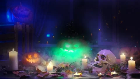 Jack lantern fast waves hands, dancing invites everyone to celebrate Halloween 库存影片 283981974