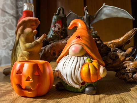 Jack Lanterns Glowing At Moonlight In The Spooky Night - Halloween Scene. Stock Photos