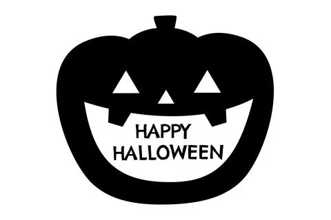 Jack-o'-lantern black-and-white icon Stock Illustration