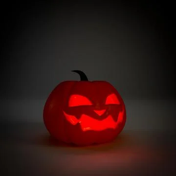 Jack o lantern on black background at night for halloween concept background. Stock Illustration