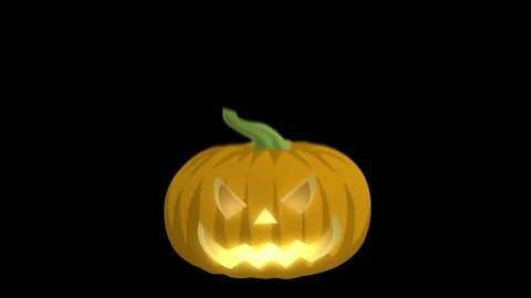 Jack O Lantern On Black Stock Footage 85059855