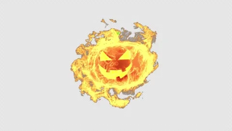 Jack-o-lantern burning pumpkin - 3d render with alpha channel. Stock Footage 248614791