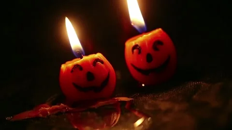 Jack O’ Lantern Candles Stock Footage 56057029