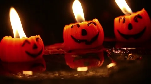 Jack O’ Lantern Candles Stock Footage 56081674