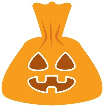 Jack-o-lantern candy bag for Halloween treat design Vector Illustrazione stock
