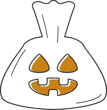 Jack-o-lantern candy bag for Halloween trick or treating Vector Illustrazione stock