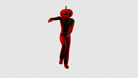 Jack-o-lantern dancing - 3d render looped with alpha channel. Stock Footage 167607358