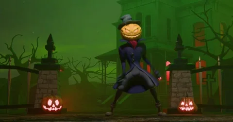 Jack o lantern dancing Video stock 318312609