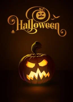 Jack-o-Lantern Dark Angry Scary Stock Illustration