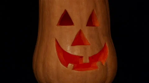 Jack-O-Lantern in the Dark Background 3. Looped Video stock 64974454