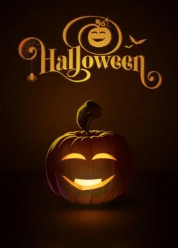 Jack-o-Lantern Dark Happy Vampire Stock Illustration