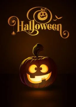 Jack-o-Lantern Dark Happy Stock Illustration