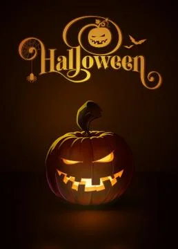 Jack-o-Lantern Dark Mean n Toothy Stock Illustration