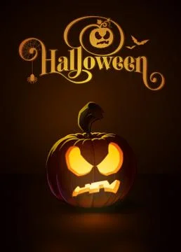 Jack-o-Lantern Dark Pissed Off. Stock Illustration