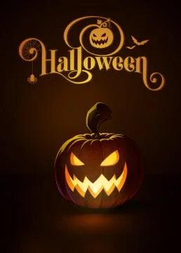Jack-o-Lantern Dark Scary Cool Stock Illustration