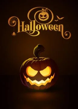 Jack-o-Lantern Dark Scary Smile Stock Illustration