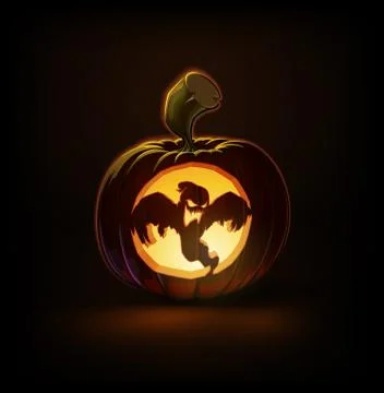 Jack-o-Lantern Dark Spooky Ghost Stock Illustration