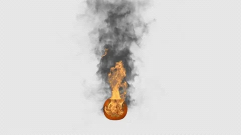 Jack O Lantern fire Halloween pumpkin – 3d render with alpha channel. Stock Footage 288701725
