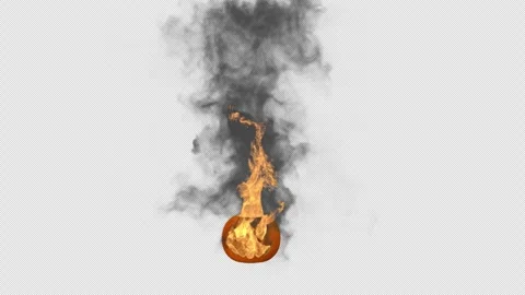 Jack O Lantern fire Halloween pumpkin – 3d render with alpha channel. Stock Footage 288706286