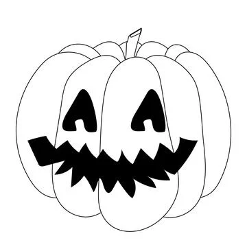 Jack-O-Lantern Halloween Coloring Page Stock Illustration