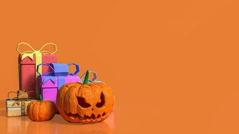 The jack o lantern for Halloween concept 3d rendering. Stock Illustration