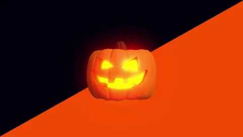 Jack O Lantern for halloween isolated on black background - 3D rendering Video stock 317238370