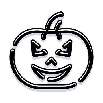 Jack o lantern icon outlining scary holiday concept Stock Illustration