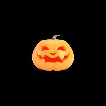 Jack o lantern isolated on black square background for halloween concept. Stock Illustration