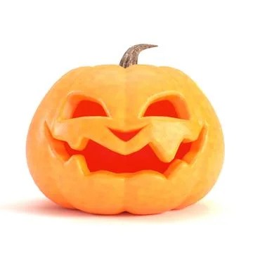 Jack o lantern isolated on white background for halloween concept, social m.. Illustrazione stock