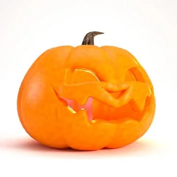 Jack o lantern isolated on white background for halloween concept, social m.. Stock Illustration