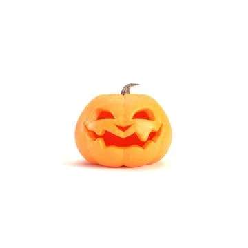 Jack o lantern isolated on white square background for halloween concept. Stock Illustration