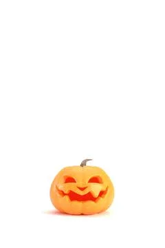 Jack o lantern isolated on white vertical background for halloween concept. Stock Illustration