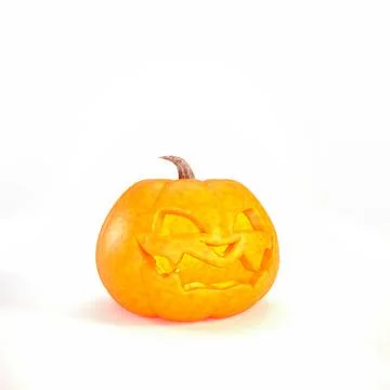Jack o lantern isolated on white background for halloween concept. Illustrazione stock