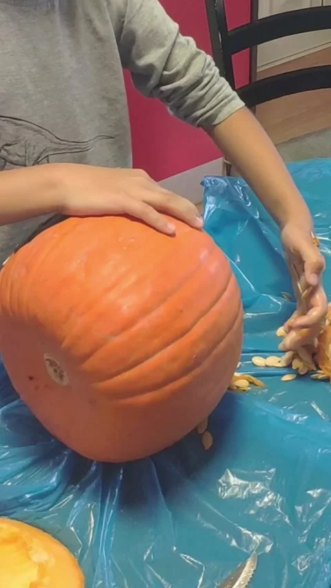 Jack o lantern making Stock Footage 316048799
