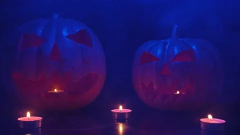 Jack o' Lantern in the Night Stock Footage 140966136