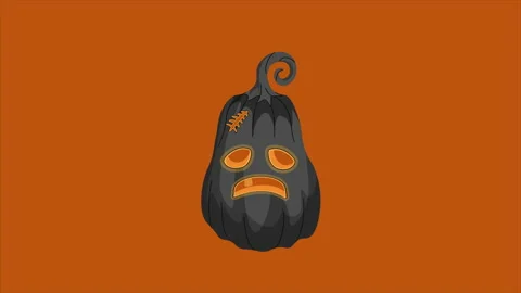 Jack O Lantern or pumpkin cartoon animation. Halloween scary pumpkin motion Stock Footage 140117574